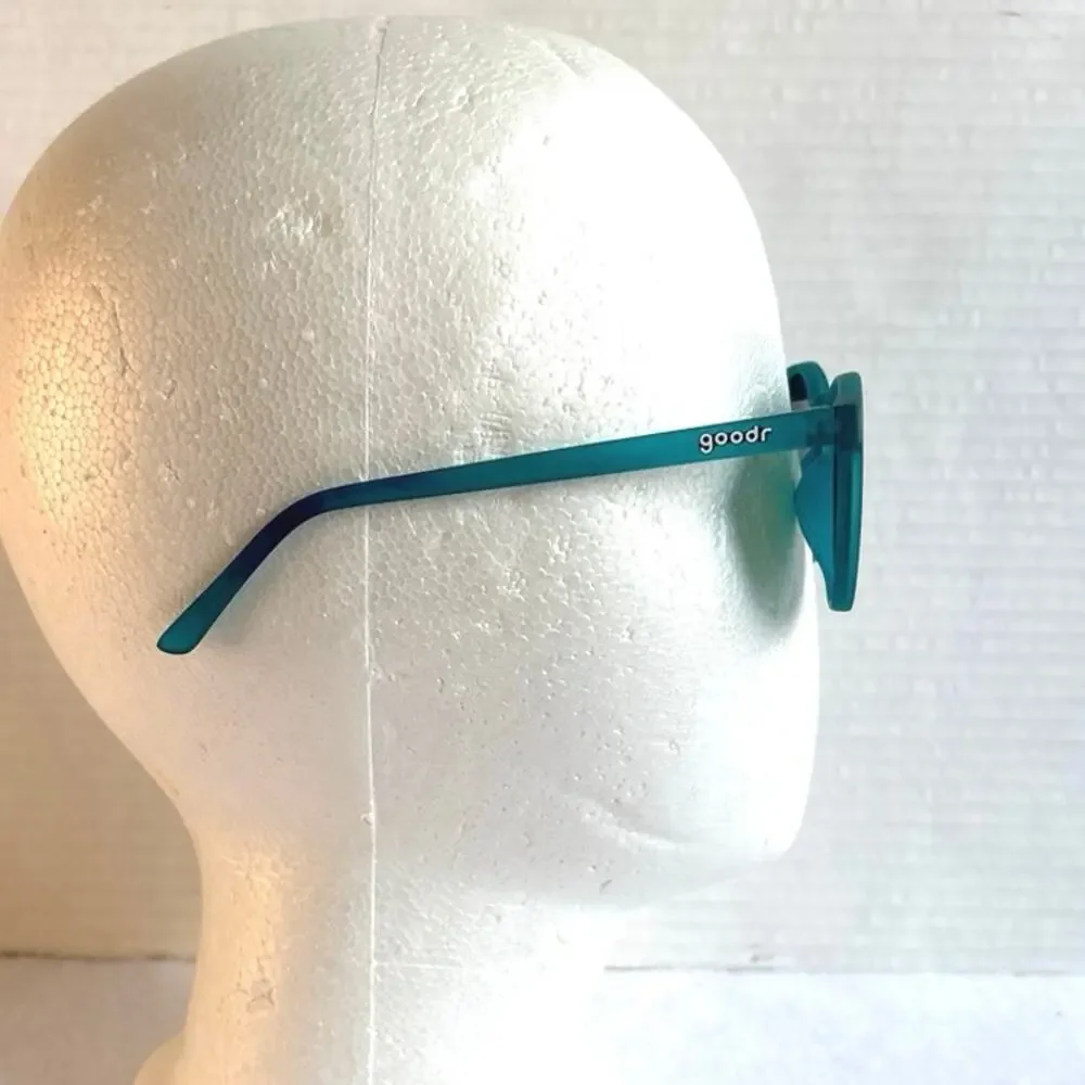 goodr Teal Round Sunglasses with Pink Mirrored Lenses